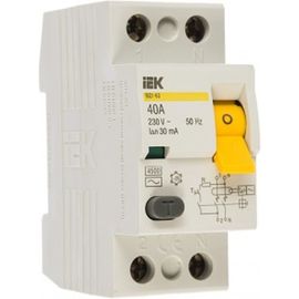 Выключатель дифференциального тока IEK 2п 40A 30mA тип AC ВД1-63 ИЭК MDV10-2-040-030 
