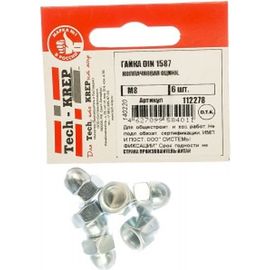 Колпачковая гайка Tech-Krep DIN1587 оцинкованная М8 6 шт - пакет 112278 