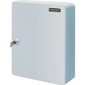 Шкафчик на 90 ключей BRAUBERG 300х240х80 мм, с замком, +90 брелоков, серый 290339 