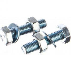 Болт Tech-Krep DIN933 с шестигранной головкой, оцинкованный М10х40 + гайка + шайба 2 шт - пакет 114055 