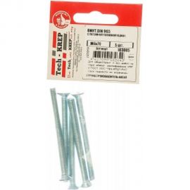 Винт Tech-Krep DIN965 с потайной головкой, оцинкованный М6х70 5 шт - пакет 103005 