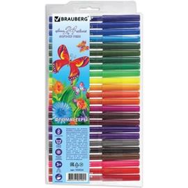 Фломастеры BRAUBERG Wonderful butterfly, 24 цветов вентилируемый колпачок, 150524 