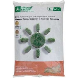 Семена газона для Южного Урала, Среднего и Нижнего Поволжья Зеленый Квадрат 1 кг 4607160332024 