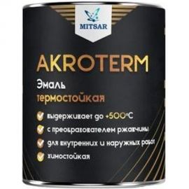 Термостойкая эмаль по металлу Акротерм 0,8 кг, черный УТ000008941 