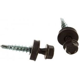 Саморезы для крепления кровельных материалов к деревянной обрешетке Зубр цвет RAL 8028 земель.-коричн., оцинк., 4,8x29 мм, 2500 шт 4-300310-48-029-8028 