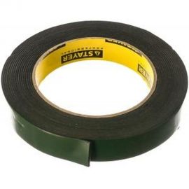 Клейкая монтажная лента STAYER Profi на вспененной основе черная 19 мм х 5 м 12233-19-05 