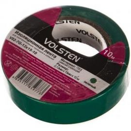 Изолента Volsten V02-7G-13х15-10 0,13х15 мм, зеленая, 10 метров 10286 