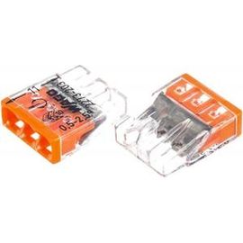 Клемма WAGO 3x2.5мм оранжевый/прозрачный 1уп=100шт 2273-203 