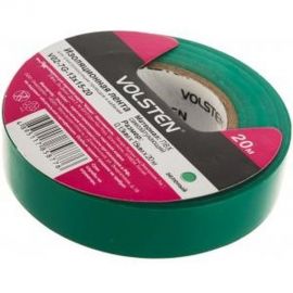 Изолента Volsten V02-7G-13х15-20 0,13х15 мм, зеленая, 20 метров 9793 