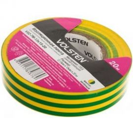 Изолента Volsten V02-7M-13х15-20 0,13х15 мм, желто-зеленая, 20 метров 9792 