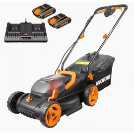 Аккумуляторная газонокосилка WORX 40В, 2х2.5 Ач, двойное ЗУ 2x2A WG779E 