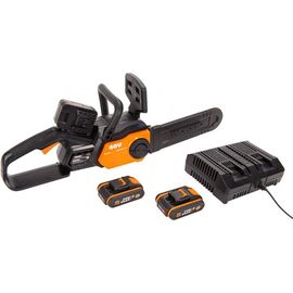 Бесщеточная цепная аккумуляторная пила WORX ChainSaw 40 В, 2х2.0 А*ч, двойное ЗУ WG381E 