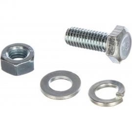 Болт ЗУБР (DIN933) в комплекте с гайкой (DIN934), шайбой (DIN125), шайбой пружинной (DIN127), 303436-08-020 