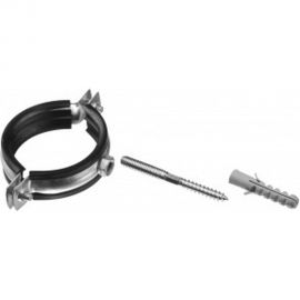 Трубный хомут с гайкой ЗУБР оцинкованный, в комплекте с сантехнической шпилькой и дюбелем 37866-107-116 