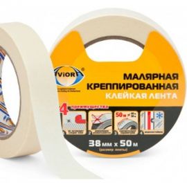 Крепированная клейкая бумажная/малярная лента AVIORA 38ммх50м 304-009 