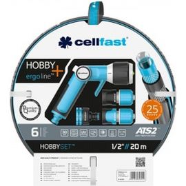 Поливочный набор Cellfast HOBBY ATS2 шланг 1/2” 20 м + комплект соединителей ERGO 16-209 