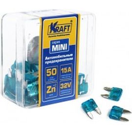 Набор предохранителей KRAFT 15 А, MINI, 50 шт, пласт кор KT 870012 