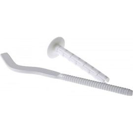 Сплющенный кронштейн для радиатора с дюбелем, диам. 7,5х180мм, белый MasterProf MP-У ИС.030111 