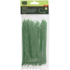 Пластиковые хомуты СИБРТЕХ, 150 * 2,5 мм, зеленые, 100 шт 45511 