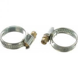 Металлические хомуты СИБРТЕХ, стандартное болтовое крепление, 16-27мм, 2шт, ширина 9мм, 47657 