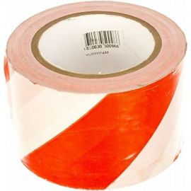 Сигнальная лента SDM бело-красная 75 ммх150 м 0488 