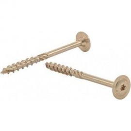 Шуруп Rusconnect CT 06090 с/нарез. д/дерева, прессшайба 6х90 100 шт. Желтый цинк 320609 