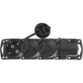 Колодка для удлинителя, 3 гнезда, заземление, защитные крышки, IP44, 3500Вт СИБИН 55114-3 