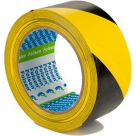 Клейкая сигнальная лента Folsen 50ммx33м желто-чёрная PVC 0663350 