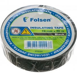 Изоляционная лента Folsen 19ммx20м черная Premium от -18oC до +105oC 012104 