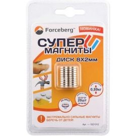 Неодимовый магнит - диск 8х2мм, 20шт Forceberg 9-1212112-020 