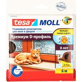 Резиновый уплотнитель TESA Премиум D-профиль коричневый 05393-00103-00 