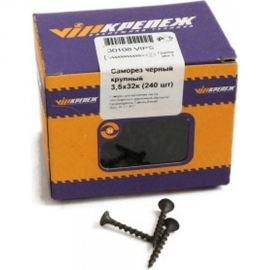 Саморез по дереву VIPКрепеж черный 3,5х32 к 240 шт 30108 VIPS 