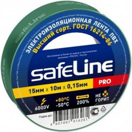 Изолента Safeline 15/10 зеленый 12119 