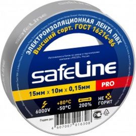 Изолента Safeline 15/10 серо-стальной 12121 