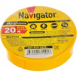 Изолента ПВХ Navigator 15мм 20м желтая NIT-B15-20/Y 4670004711057 155913 