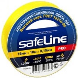 Изолента Safeline 15/10 желтый 12120 