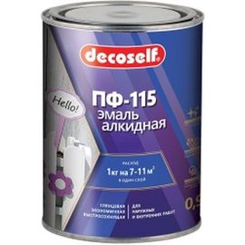 Эмаль ПФ-115 Пуфас белая Decoself 0,9кг тов-200161 