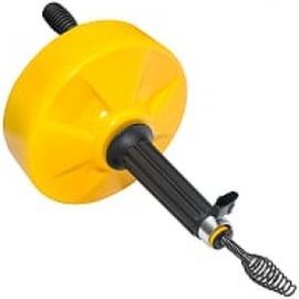 Вертушка для удаления засоров в трубах (до Ф 76 мм, длиной до 7.6 метров, пластиковый барабан, с подключением для шуруповерта) КРОКОЧИСТ 51722-9-8 