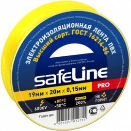 Изолента Safeline 19/20 желтый 9367 