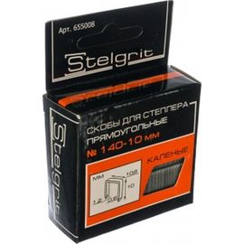 Cкоба каленая (1000 шт; 10x1.2 мм; Тип 140) для мебельного степлера Stelgrit 655008 