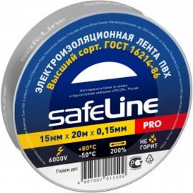 Изолента Safeline 15/20 серо-стальной 11940 