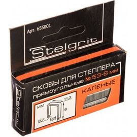 Cкоба каленая (1000 шт; 6x0.7 мм; Тип 53) для мебельного степлера Stelgrit 655001 