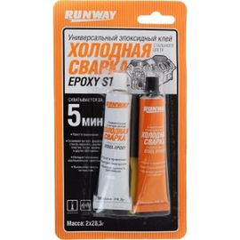 Универсальный эпоксидный клей RUNWAY ХОЛОДНАЯ СВАРКА стального цвета RW8504 