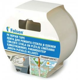 Лента для ремонта стекла и плёнки FOLSEN PE ,UV, влагоустойчивая, прозрачная, 50мм х 33м 0653350 