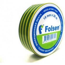 Изоляционная лента Folsen 15ммx10м желто-зеленая 011509 