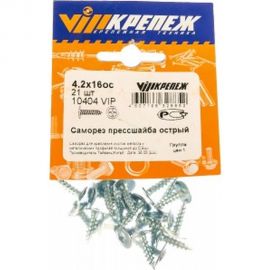 Саморез с прессшайбой VIPКрепеж острый 4,2х16 21 шт 10404 VIP 