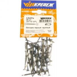 Саморез по дереву VIPКрепеж черный 3,5х51 к 38 шт 20116 VIPL 