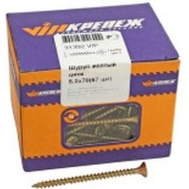 Шуруп VIPкрепеж жёлтый цинк 67 шт 31392 VIP 