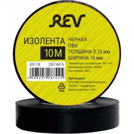 Изолента REV ПВХ 0,13х15мм Черная 10м DIY 28744 5 