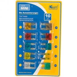 Набор предохранителей KRAFT МИНИ, 10 шт, Без пинцета KT 870022 